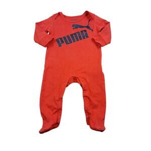 ​Dormeuse Puma Rouge 3-6M Bébé/Puma Red Baby Cotton Sleeper 3-6M Footed Pajamas